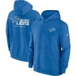 Detroit Lions Blue Sideline Club Fleece Pullover Hoodie