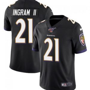 Baltimore Ravens 100th #21 Mark Ingram II Color Rush Black Jersey
