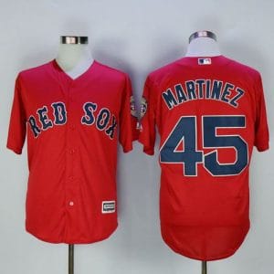 Red Sox #45 Pedro Martinez Red New Cool Base Stitched Jersey