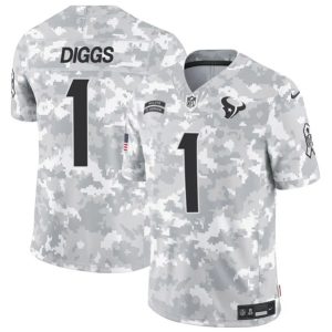 Houston Texans #1 Stefon Diggs Arctic Camo 2024 F.U.S.E. Salute To Service Limited Stitched Jersey