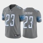 Detroit Lions #23 Jeff Okudah Grey Vapor Untouchable Limited Stitched Jersey