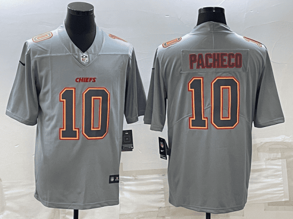 Kansas City Chiefs #10 Isiah Pacheco Gray Atmosphere Fashion Stitched Jersey