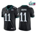 Philadelphia Eagles #11 A.J. Brown Black Super Bowl LVII Patch Vapor Untouchable Limited Stitched Jersey