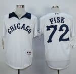 White Sox #72 Carlton Fisk White 1976 Turn Back The Clock Stitched Jersey
