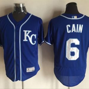 Royals #6 Lorenzo Cain Royal Blue Flexbase Authentic Collection Stitched Jersey