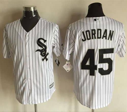 White Sox #45 Michael Jordan White(Black Strip) New Cool Base Stitched Jersey