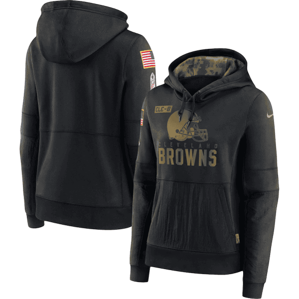 Cleveland Browns 2020 Black Salute To Service Sideline Performance Pullover Hoodie (Run Small)