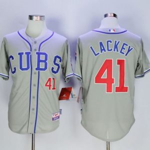 Cubs #41 John Lackey Grey Alternate Road Cool Base Stitched Jersey