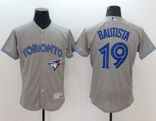 Blue Jays #19 Jose Bautista Grey Flexbase Authentic Collection Stitched Jersey