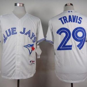 Blue Jays #29 Devon Travis White Cool Base Stitched Jersey