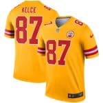 Kansas City Chiefs #87 Travis Kelce Gold Inverted Legend Jersey