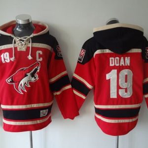 Coyotes #19 Shane Doan Red Sawyer Hooded Sweatshirt Stitched Jersey