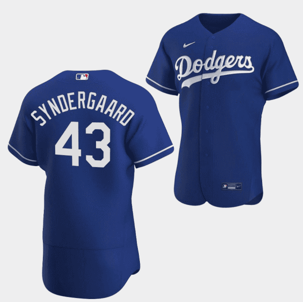 Los Angeles Dodgers #43 Noah Syndergaard Blue Flex Base Stitched Jersey