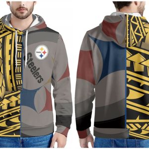 Pittsburgh Steelers Yellow Gold Grey Pullover Hoodie