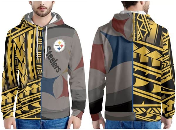 Pittsburgh Steelers Yellow Gold Grey Pullover Hoodie