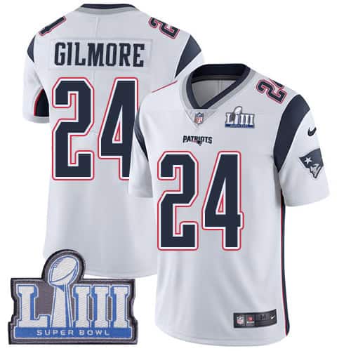 New England Patriots #24 Stephon Gilmore White Super Bowl LIII Vapor Untouchable Limited Stitched Jersey