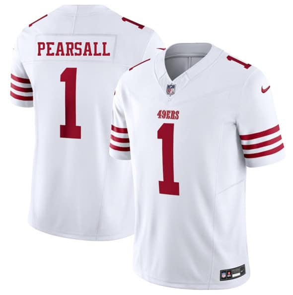 San Francisco 49ers #1 Ricky Pearsall White 2025 F.U.S.E. Vapor Untouchable Limited Stitched Jersey