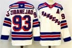 New York Rangers #93 Mika Zibanejad White With A Patch 2024-25 Away Stitched Jersey