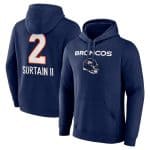 Denver Broncos #2 Pat Surtain II Navy Team Wordmark Name Number Pullover Hoodie