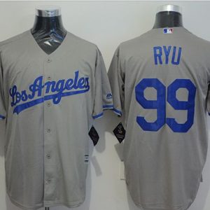 Dodgers #99 Hyun-Jin Ryu Grey New Cool Base Stitched Jersey