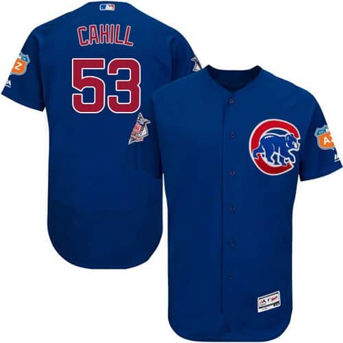 Cubs #53 Trevor Cahill Blue Flexbase Authentic Collection Stitched Jersey