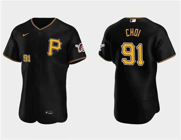 Pittsburgh Pirates #91 Ji Man Choi Black Flex Base Stitched Jersey
