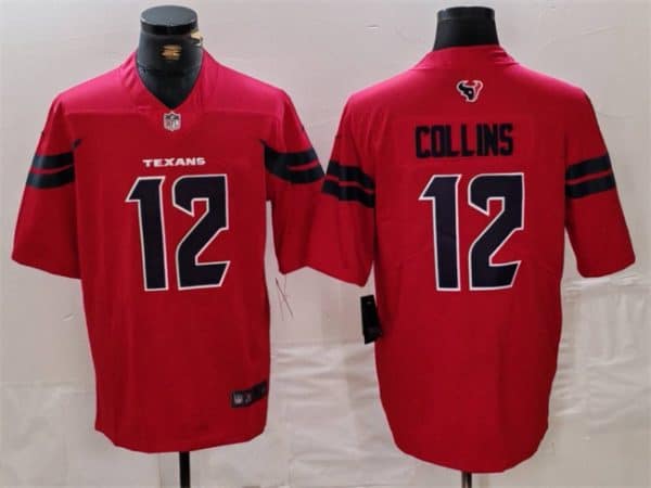 Houston Texans #12 Nico Collins Red Vapor Untouchable Stitched Football Jersey