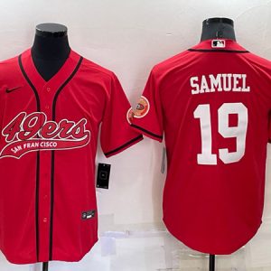 San Francisco 49ers #19 Deebo Samuel Red Cool Base Stitched Baseball Jersey