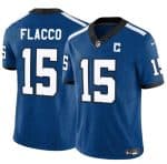 Indianapolis Colts #15 Joe Flacco Blue 2024 F.U.S.E. Throwback Vapor Limited Stitched Jersey