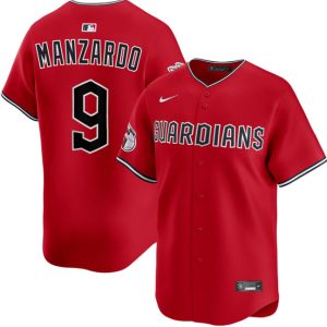 Cleveland Guardians #9 Kyle Manzardo Red Alternate Limited Stitched Jersey
