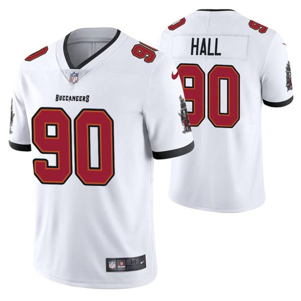 Tampa Bay Buccaneers #90 Logan Hall White Vapor Untouchable Limited Stitched Jersey