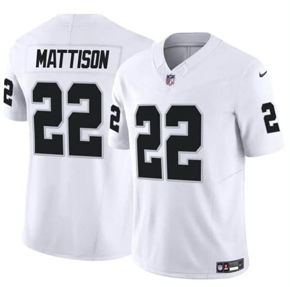 Las Vegas Raiders #22 Alexander Mattison White 2024 F.U.S.E. Vapor Stitched Jersey