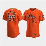 Houston Astros #27 Jose Altuve Orange 60th Anniversary Flex Base Stitched Baseball Jersey