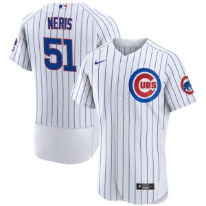Chicago Cubs #51 H¨¦ctor Neris White Flex Base Stitched Jersey