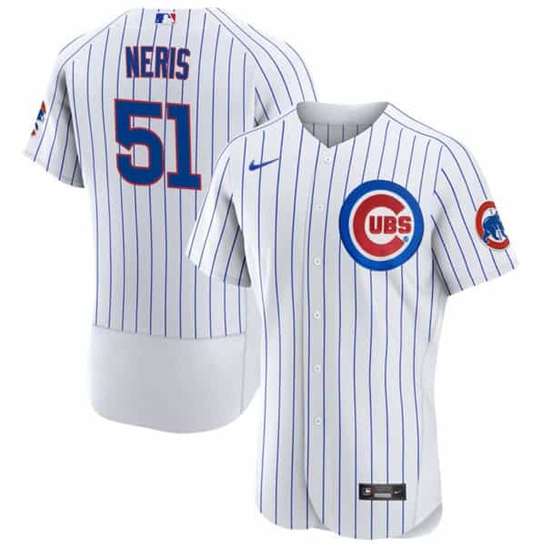 Chicago Cubs #51 H¨¦ctor Neris White Flex Base Stitched Jersey