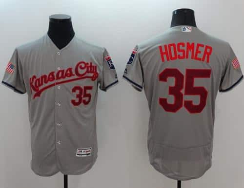 Royals #35 Eric Hosmer Grey Fashion Stars Stripes Flexbase Authentic Stitched Jersey