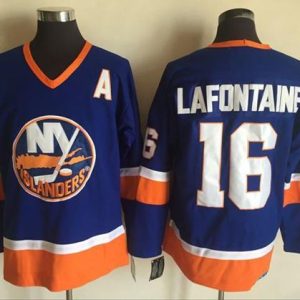 Islanders #16 Pat LaFontaine Baby Blue CCM Throwback Stitched Jersey