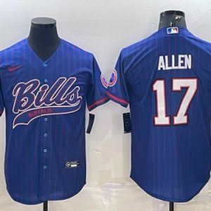 Buffalo Bills #17 Josh Allen Royal With Patch Cool Base Stitched Jersey