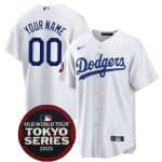 Los Angeles Dodgers Custom White 2025 World Tour: Tokyo Series Home Stitched Jersey
