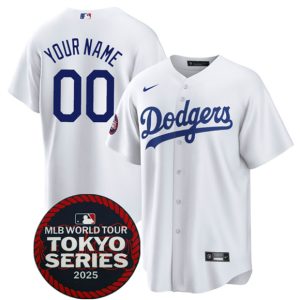 Los Angeles Dodgers Custom White 2025 World Tour: Tokyo Series Home Stitched Jersey