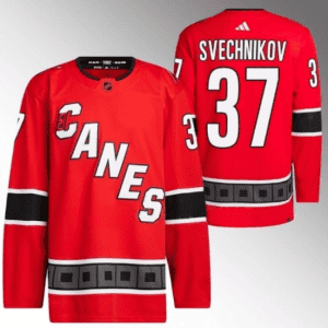 Carolina Hurricanes #37 Andrei Svechnikov 2022 23 Reverse Retro Red Stitched Jersey