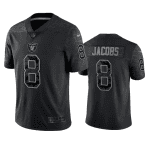 Las Vegas Raiders #8 Josh Jacobs Black Reflective Limited Stitched Jersey