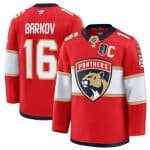 Florida Panthers #16 Aleksander Barkov Red 2025 Stanley Cup Final Patch Stitched Jersey