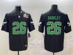 Philadelphia Eagles #26 Saquon Barkley Black 2025 Super Bowl LIX Patch Throwback Vapor Untouchable Limited Stitched Jersey