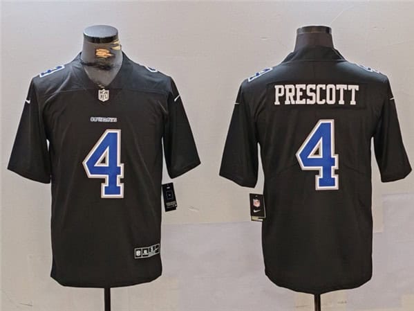 Dallas Cowboys #4 Dak Prescott Black Throwback Vapor Untouchable Limited Stitched Jersey