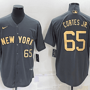 New York Yankees #65 Nestor Cortes Jr. 2022 All-Star Charcoal Cool Base Stitched Jersey