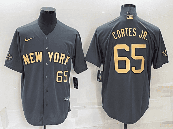 New York Yankees #65 Nestor Cortes Jr. 2022 All-Star Charcoal Cool Base Stitched Jersey