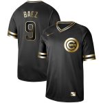 Chicago Cubs #9 Javier Baez Black Gold Stitched Jersey