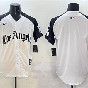 Los Angeles Dodgers Blank Team Big Logo White Black Mexico 2025 LA Gothic Style With Fernando Patch Vapor Premier Limited Stitched Jersey