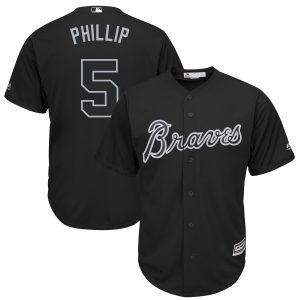 Atlanta Braves #5 Freddie Freeman "Phillip" Majestic Black 2019 Players' Weekend Player Stitched Jersey
